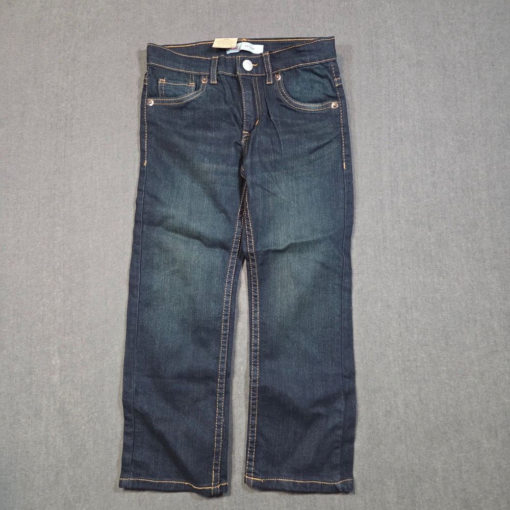 Levi's 511 Slim Jeans Boys Size 6 Reg Dark Wash Indigo Stretch Adjustable Waist